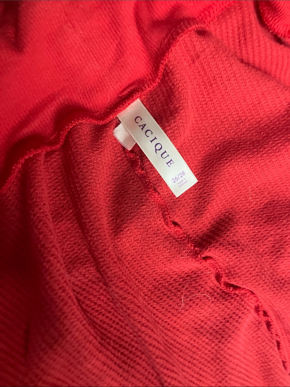Cacique Bright Red Textured Knit Top